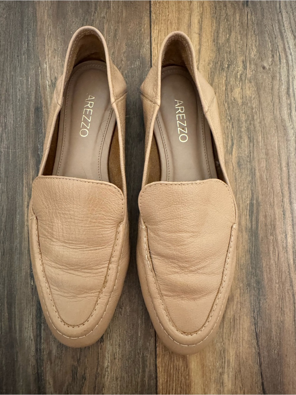 Arezzo Women's Beige Leather Loafers - Slip-On Comfort 7
